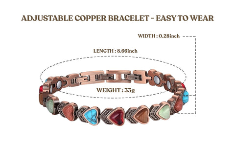 Women Magnetic Therapy Pain Relief Balance Energy Sleep Copper Bracelet