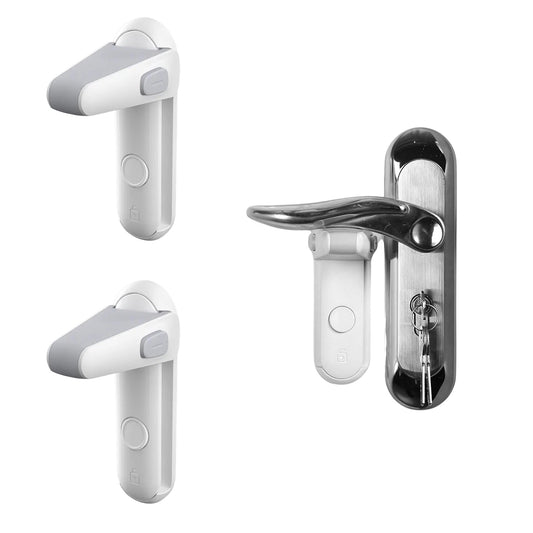 2-Pack: Secure Travel Door Lever Privacy Lock - Child toddler Pet Safe