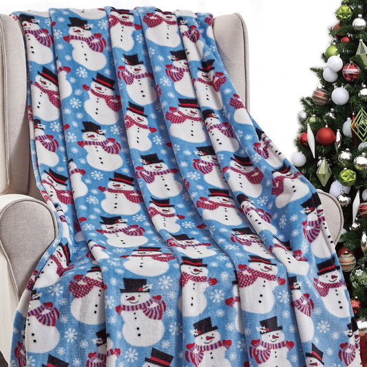 Holiday and Christmas Micro Plush Throw Blanket – Soft 50" x 60" Cozy Blanket for Couch, Bed, or Living Room – Lightweight, Warm, All-Season Comfort, Machine Washable