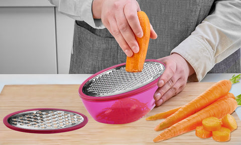 5-Piece: Cheese Grater Citrus Lemon Zester with Food Storage Container & Lid - Perfect For Cheeses, Ginger, Vegetables, Butter, Chocolate