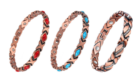 Women Gorgeous Thin Magnetic Energy Therapy Arthritis Pain Relief Balance Energy Power Relieve Stress Copper Bracelet - Great as Gifts