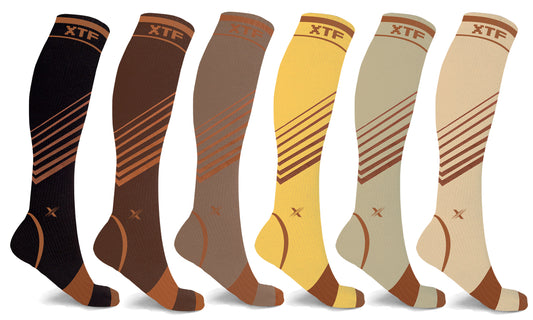 6-Pairs: Support and Recovery Copper Knee High Compression Socks