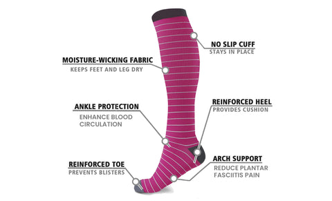 3 or 6-Pairs : Fun Pattern Energizing Compression Socks