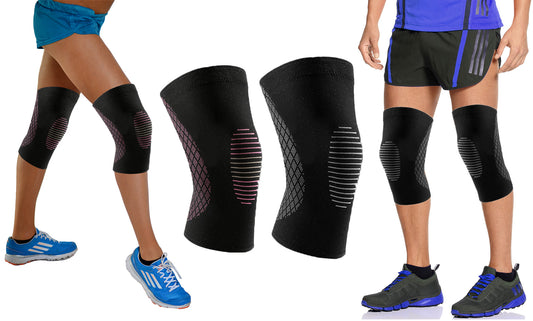 Support And Recovery Knee Compression Sleeve With Gel Grip (1-Pair)