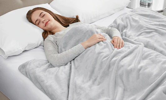 Luxurious Premium  Home Weighted Blanket with Removable Soft Cover and Glass Beads Filling (15LBS)