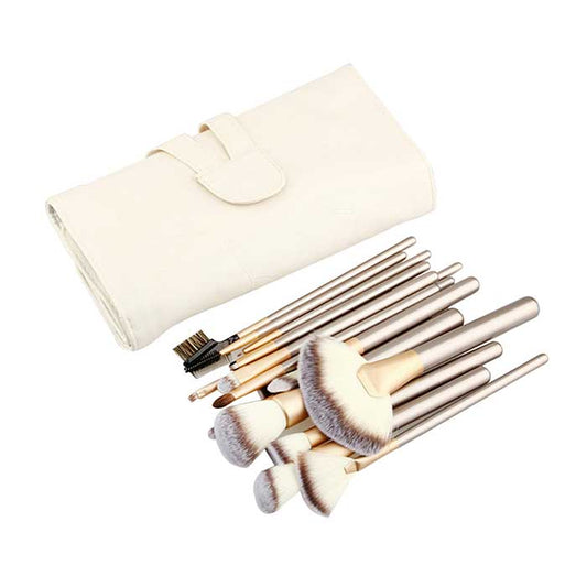 Professional Champagne Gold  Makeup Brush Set (12, 18 or 24-Piece)