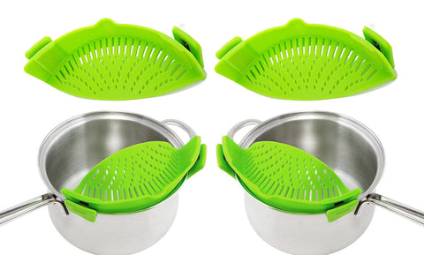 2-Pack: Easy Snap On Heat Resistance Silicone Kitchen Strainer