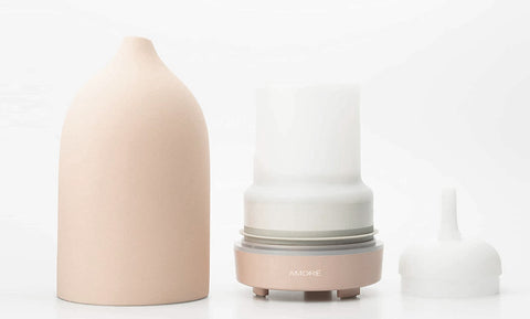 Pink Ceramic Ultrasonic Aromatherapy Essential Oil Diffuser