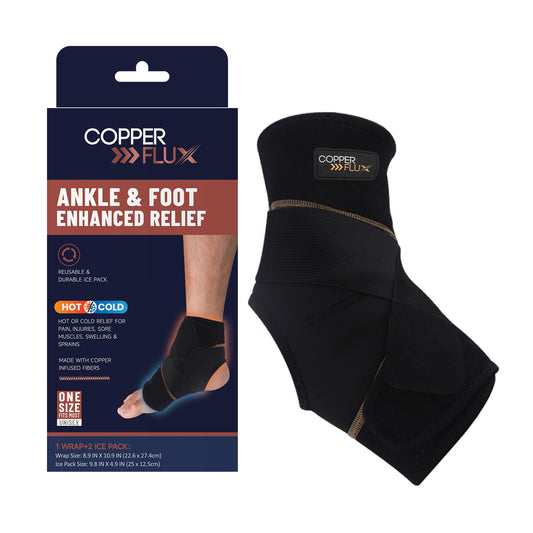 Ankle & Foot Enhanced Relief - Hot & Cold Therapy | Copper-Infused Support