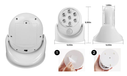 Cordless Motion Sensor Motion Activated Swivel Lights Lamp for Indoor/Outdoor/Wall/Garage/Patio/Pool Flood Night Light Lamp