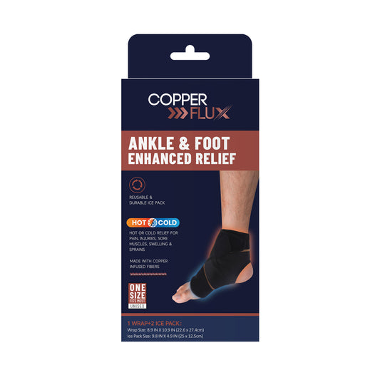 Ankle & Foot Enhanced Relief - Hot & Cold Therapy | Copper-Infused Support