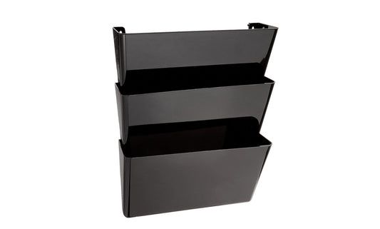 DocuPocket Stackable Three-Pocket Partition Wall File, 3 Sections, Letter Size, 13" x 4"