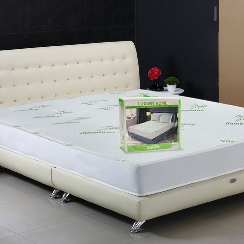 Waterproof  Ultra Soft Breathable  Bamboo  and Terry Cloth Fitted Bed Mattress Cover Leak Protector (80" x 60")