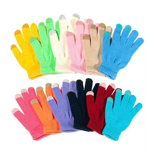 12 Pairs : Unisex Touchscreen Ultra-Soft & Comfy Gloves