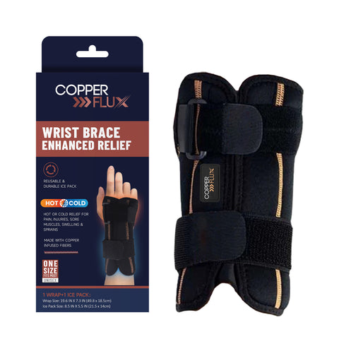 Wrist Brace Enhanced Relief - Hot & Cold Therapy | Copper-Infused Support