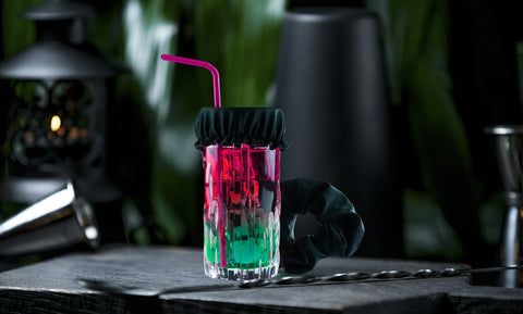 Reusable anti-spike Scrunchie Drink Mug Glass Cover Cap Headband with Straw Hole for Covering Drinks Party ,Club, Disco