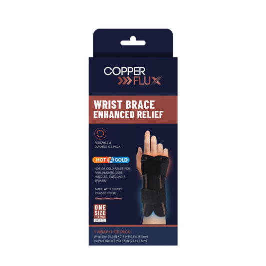 Wrist Brace Enhanced Relief - Hot & Cold Therapy | Copper-Infused Support