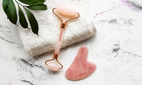 Anti Aging Rose Quartz And Gua Sha Set For Face, Eye, Neck - Body Muscle Relaxing Relieve Wrinkles