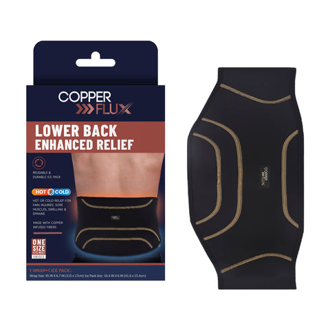 Lower Back Enhanced Relief Brace - Hot & Cold Therapy | Copper-Infused Support