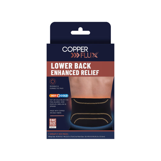 Lower Back Enhanced Relief Brace - Hot & Cold Therapy | Copper-Infused Support