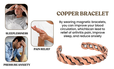 Adjustable Cuff Copper Magnetic Therapy Copper Bracelet Bangle For Men And Women Twisted Design