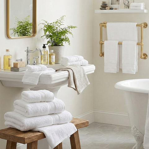 12-Piece Premium Cotton Towel Set – Ultra Soft & Absorbent Bathroom Towels | 4 Bath (30x54), 4 Hand (16x30), 4 Washcloths (13x13)