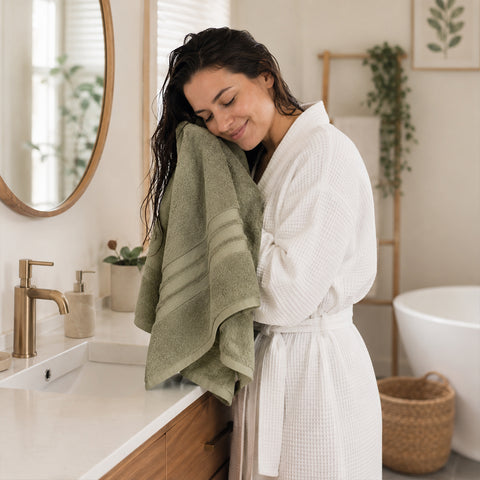 12-Piece Premium Cotton Towel Set – Ultra Soft & Absorbent Bathroom Towels | 4 Bath (30x54), 4 Hand (16x30), 4 Washcloths (13x13)