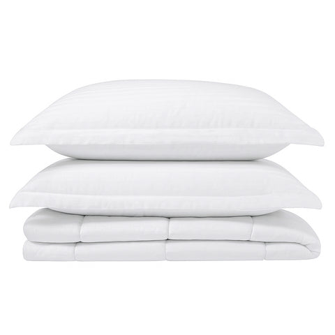 Luxury King Size 3-Piece Mini Comforter Set – White All-Season Bedding with 1 Comforter & 2 Pillow Shams | Lightweight, Fade-Resistant & Easy Care