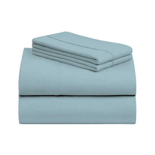 Ultra Cozy 100% Cotton 4-Piece Bed Sheet Set – Soft & Breathable Sheets w/ Deep Pocket Fitted Sheet + Pillowcases - Lightweight, Machine Washable, All Season Vibes