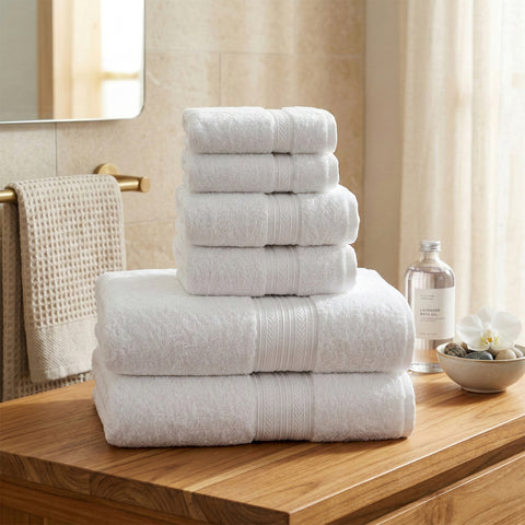 Cozy Home 100% Cotton 6-Piece Towel Set – Soft, Absorbent & Quick-Dry Bath Towels with Hand Towels & Washcloths (Multiple Colors)