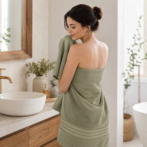 Cozy Home 100% Cotton 6-Piece Towel Set – Soft, Absorbent & Quick-Dry Bath Towels with Hand Towels & Washcloths (Multiple Colors)