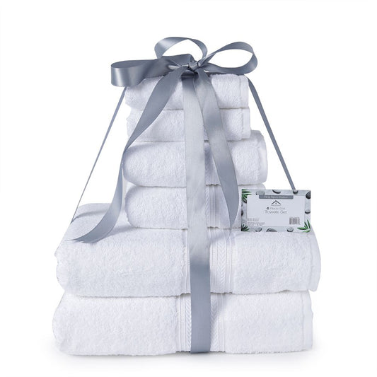6-Piece Super Soft and Absortent 100% Cotton 550 GSM Towel Set – Bath, Hand, and Face Towels – Quick-Dry, Everyday Use, Machine Washable