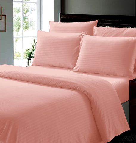 6-Piece Ultra Soft Dobby Stripe Microfiber Bed Sheets with Deep Pockets, Wrinkle-Resistant, Breathable and Comfortable Bedding