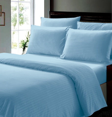 6-Piece Ultra Soft Dobby Stripe Microfiber Bed Sheets with Deep Pockets, Wrinkle-Resistant, Breathable and Comfortable Bedding