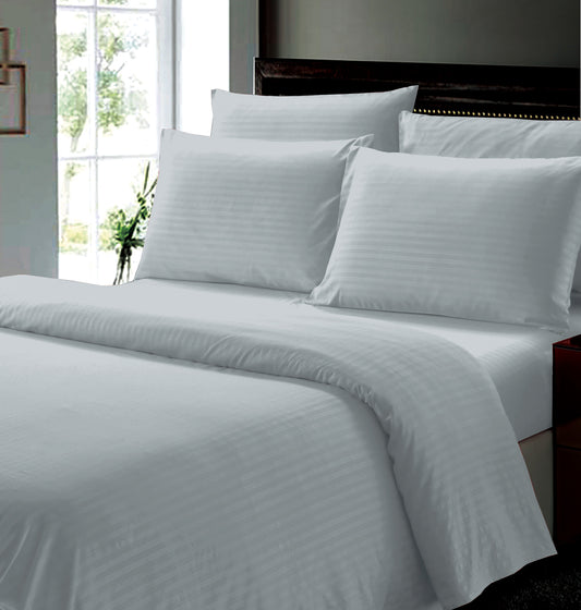 6-Piece Ultra Soft Dobby Stripe Microfiber Bed Sheets with Deep Pockets, Wrinkle-Resistant, Breathable and Comfortable Bedding