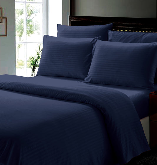 6-Piece Ultra Soft Dobby Stripe Microfiber Bed Sheets with Deep Pockets, Wrinkle-Resistant, Breathable and Comfortable Bedding