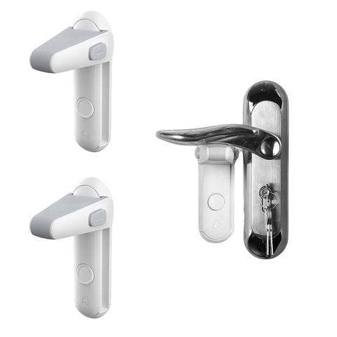 2-Pack: Secure Travel Door Lever Privacy Lock - Child toddler Pet Safe