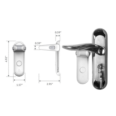 2-Pack: Secure Travel Door Lever Privacy Lock - Child toddler Pet Safe