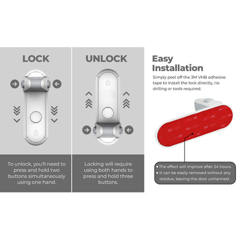 2-Pack: Secure Travel Door Lever Privacy Lock - Child toddler Pet Safe