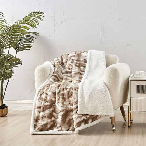 Alaska Sherpa Plush Blanket – Ultra Soft Microfiber Throw for Bed or Couch – Lightweight, Cozy, Machine Washable – Queen and King Sizes