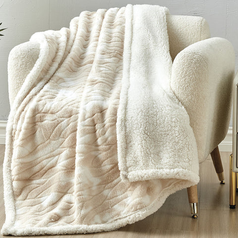 Ultra Soft Microplush Alaska Sherpa Throw Blanket 50" x 60" Lightweight Fleece for Bed, Couch, or Travel – Cozy, Warm, and Machine Washable