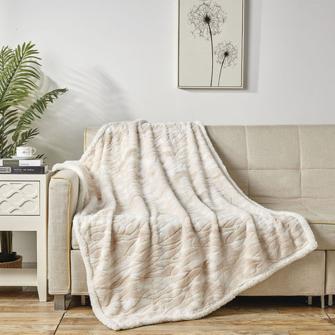 Ultra Soft Microplush Alaska Sherpa Throw Blanket 50" x 60" Lightweight Fleece for Bed, Couch, or Travel – Cozy, Warm, and Machine Washable