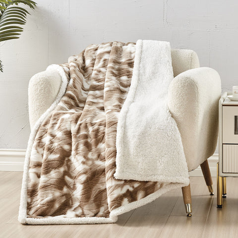 Ultra Soft Microplush Alaska Sherpa Throw Blanket 50" x 60" Lightweight Fleece for Bed, Couch, or Travel – Cozy, Warm, and Machine Washable