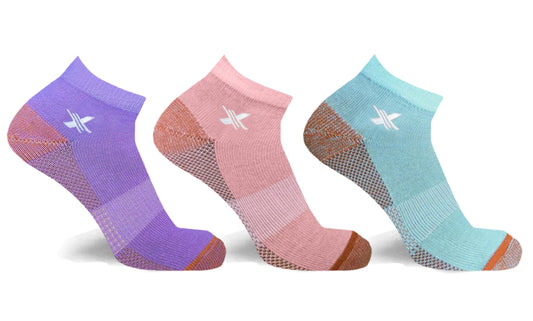 3-Pairs: Copper Compression Socks for Men & Women Circulation-Ankle Plantar Fasciitis Arch Support Socks