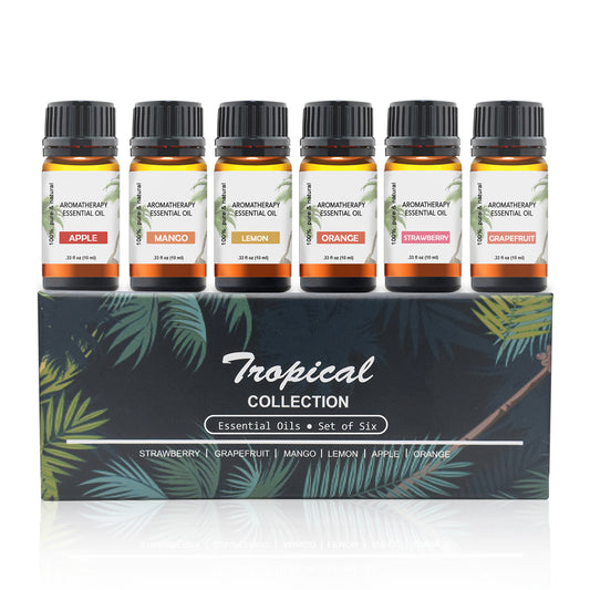 Tropical Collection Therapeutic-Grade Aromatherapy Essential Oil Set | 6-Piece | 10mL Bottles
