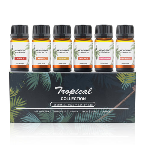 Tropical Collection Therapeutic-Grade Aromatherapy Essential Oil Set | 6-Piece | 10mL Bottles