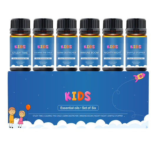 Kids Aromatherapy Essential Oil Starter Set | 6-Piece | Focus, Calm, Sleep & Wellness Support