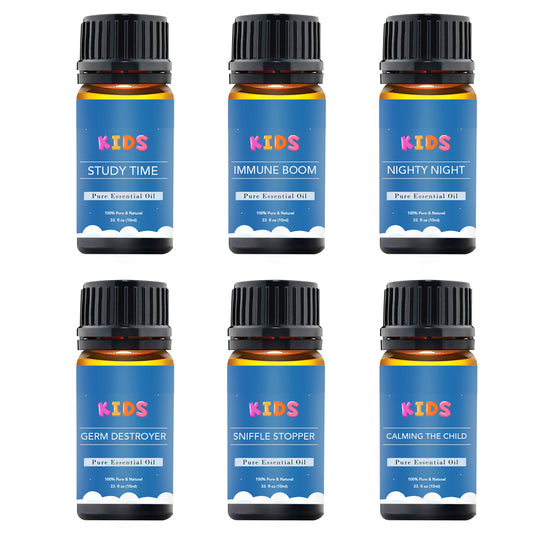 Kids Aromatherapy Essential Oil Starter Set | 6-Piece | Focus, Calm, Sleep & Wellness Support