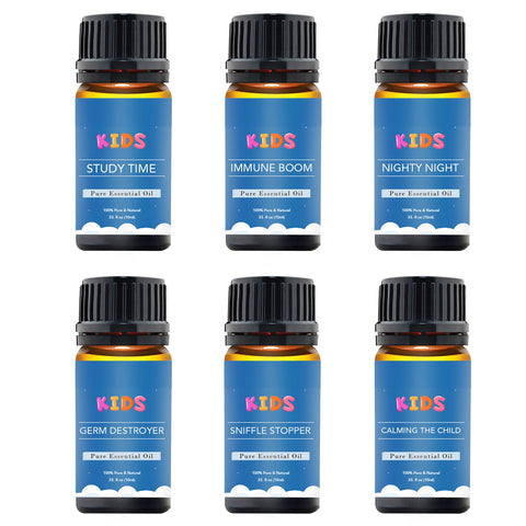 Kids Aromatherapy Essential Oil Starter Set | 6-Piece | Focus, Calm, Sleep & Wellness Support