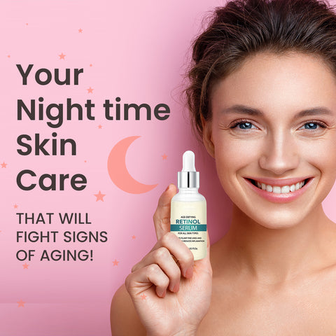 2.5% Retinol Face Serum with Hyaluronic Acid & Vitamin E Nighttime Anti-Aging Facial Serum for Smoother, Firmer & More Radiant-Looking Skin